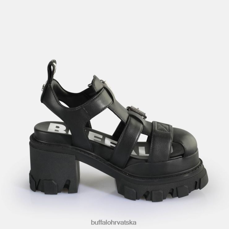 crno Buffalo riot trawl sandale s petom veganske |sandale TDD6T84
